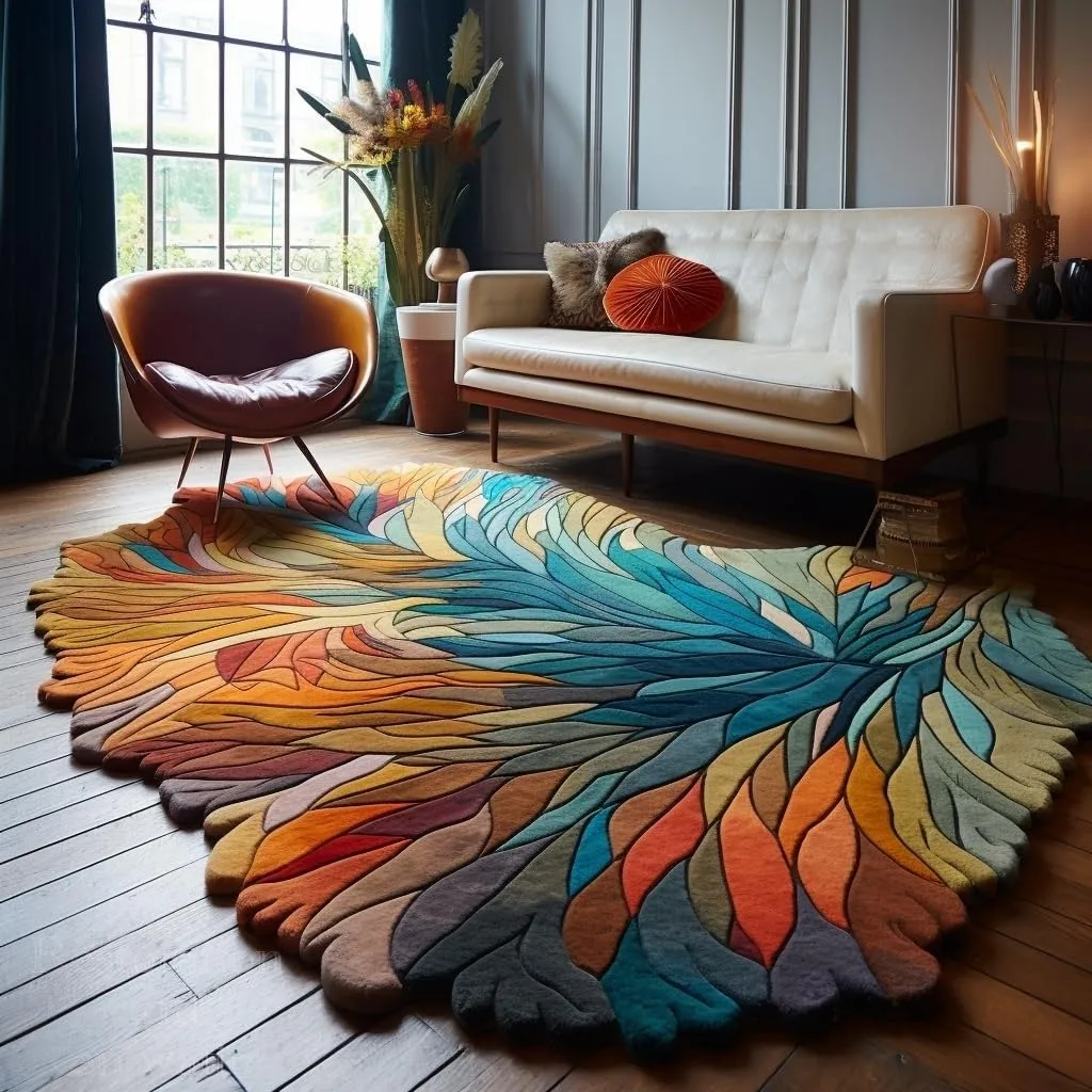 irregular shape carpet for bedroom