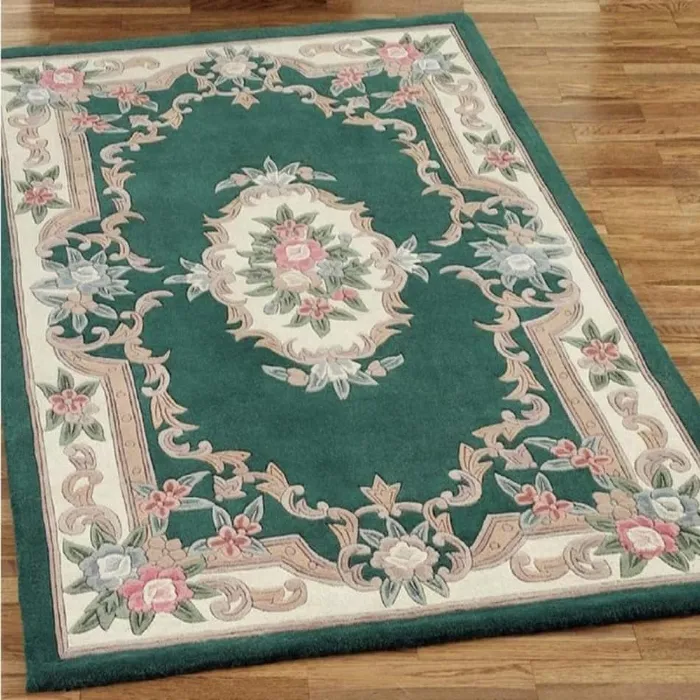 aubusson handmade tufted pure woollen carpet