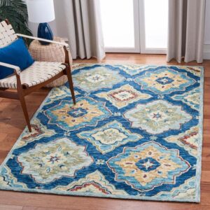 handmade woollen rug loop pile floral hand tufted carpet for living room bedroom drawing room hall and floor (copy)