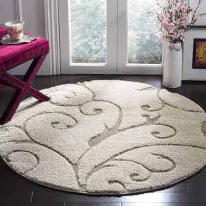 shaggy round carpet – soft fluffy anti skid washable plush rug, thick modern decorative floor mat for bedroom, living room & kids room (copy)