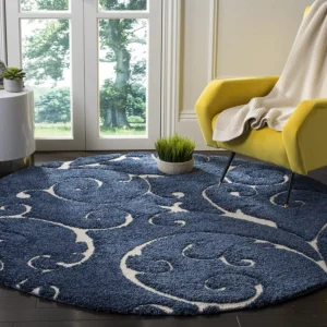 shaggy round carpet – soft fluffy anti skid washable plush rug, thick modern decorative floor mat for bedroom, living room & kids room (copy)
