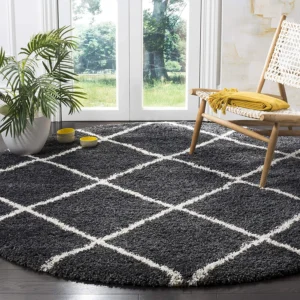 shaggy round carpet – soft fluffy anti skid washable plush rug, thick modern decorative floor mat for bedroom, living room & kids room (copy)
