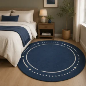 Home cozy soft wool matarial non slip classical look handmadetufted woolen thick round carpet for bedroom hall carpet for home decor aesthetic rugs with 20 mm pile thikness (copy)