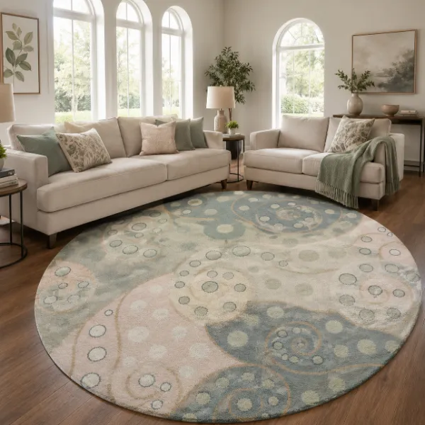 cozy soft wool matarial non slip classical look handmadetufted woolen thick round carpet for bedroom hall carpet for home decor aesthetic rugs with 20 mm pile thikness (copy)
