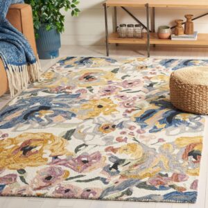 handmade woollen rug loop pile floral hand tufted carpet for living room bedroom drawing room hall and floor (copy)