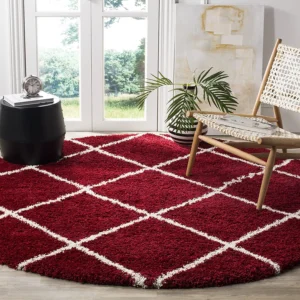 shaggy round carpet – soft fluffy anti skid washable plush rug, thick modern decorative floor mat for bedroom, living room & kids room (copy)