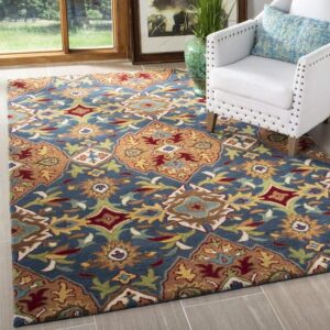handmade woollen rug loop pile floral hand tufted carpet for living room bedroom drawing room hall and floor (copy)