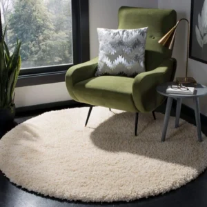 shaggy round carpet – soft fluffy anti skid washable plush rug, thick modern decorative floor mat for bedroom, living room & kids room (copy)