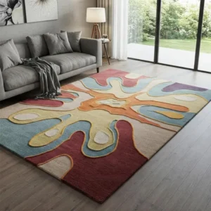 modern area rug – hand tufted design rug, modern decorative carpet for living room, bedroom & home decor (copy)