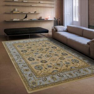 handmade woollen rug loop pile floral hand tufted carpet for living room bedroom drawing room hall and floor (copy)