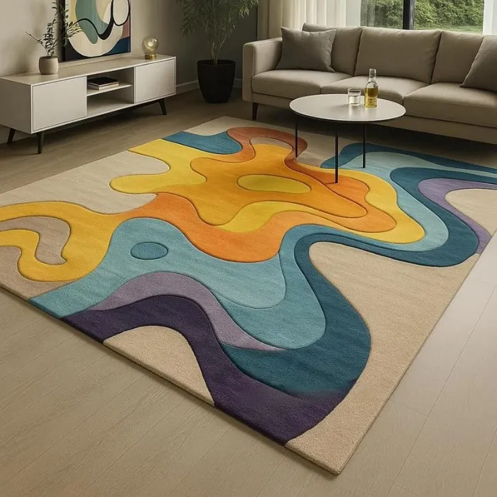 modern area rug – hand tufted design rug, modern decorative carpet for living room, bedroom & home decor (copy)