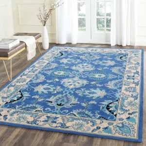 handmade woollen rug loop pile floral hand tufted carpet for living room bedroom drawing room hall and floor (copy)