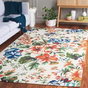 handmade woollen rug loop pile floral hand tufted carpet for living room bedroom drawing room hall and floor (copy)