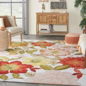 handmade woollen rug loop pile floral hand tufted carpet for living room bedroom drawing room hall and floor (copy)