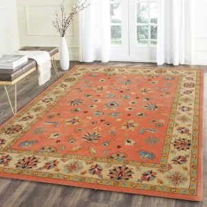 handmade woollen rug loop pile floral hand tufted carpet for living room bedroom drawing room hall and floor (copy)