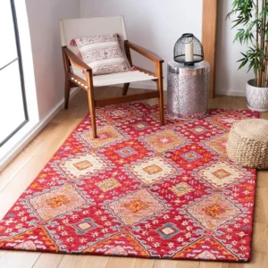 handmade woollen rug loop pile floral hand tufted carpet for living room bedroom drawing room hall and floor