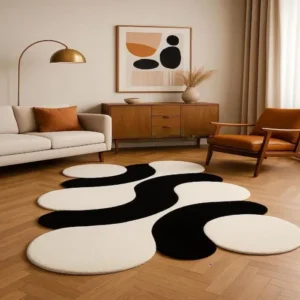 modern area rug – hand tufted design rug, modern decorative carpet for living room, bedroom & home decor