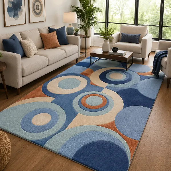 handmade woollen rug loop pile floral hand tufted carpet for living room bedroom drawing room hall and floor (copy)