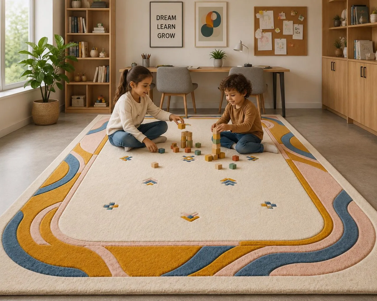 jaunty carpets : natural blocks handtufted tufted carpet (copy)