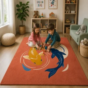jaunty carpets : fish pair handmade tufted carpet (copy)