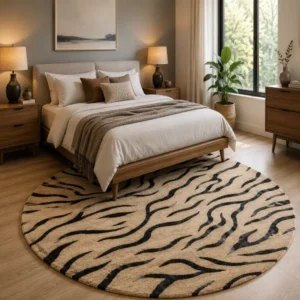 cozy soft wool matarial non slip classical look handmadetufted woolen thick round carpet for bedroom hall carpet for home decor aesthetic rugs with 20 mm pile thikness (copy)