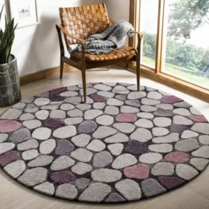 cozy soft wool matarial non slip classical look handmadetufted woolen thick round carpet for bedroom hall carpet for home decor aesthetic rugs with 20 mm pile thikness (copy)