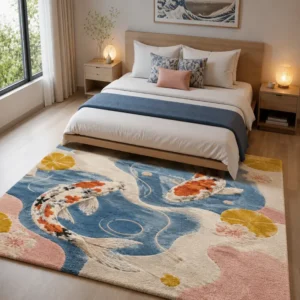 jaunty carpets : flow fish rounding handmade tufted carpet