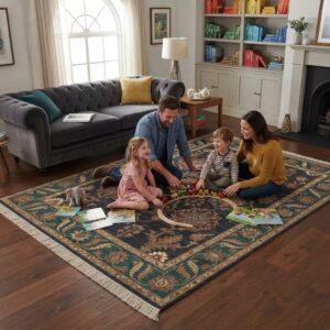 jaunty carpets: dark slate hand knotted carpet