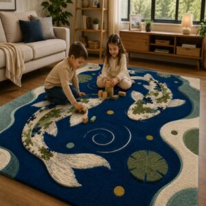 jaunty carpets : tranquil fish rounding tufted carpet (copy)