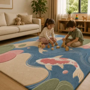 jaunty carpets : ornamental fish handmade tufted carpet (copy)