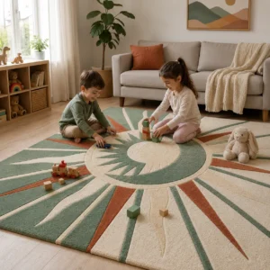 jaunty carpets : sunburst handmade tufted carpet