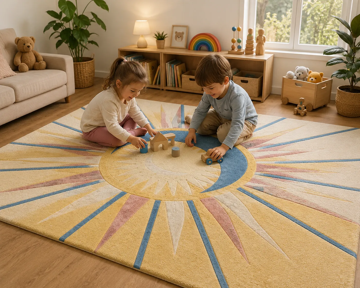 jaunty carpets : sunburst handmade tufted carpet (copy)
