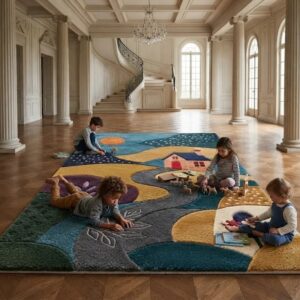 Home jaunty carpets : explorer handtufted kids carpet