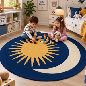 jaunty carpets: round handmade tufted carpet
