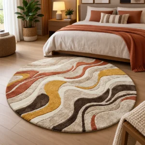 jaunty carpets: light moon round handmade tufted carpet