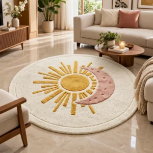 jaunty carpets: stone round handmade tufted carpet (copy)