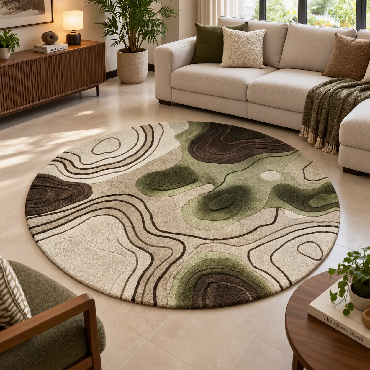 jaunty carpets: golden dune round handmade tufted carpet (copy)
