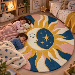 jaunty carpets: sun & moon round handmade tufted carpet (copy)