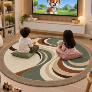 jaunty carpets: lotus drift round handmade tufted carpet (copy)