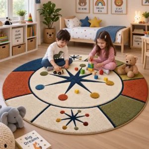 jaunty carpets: rings round handmade tufted carpet