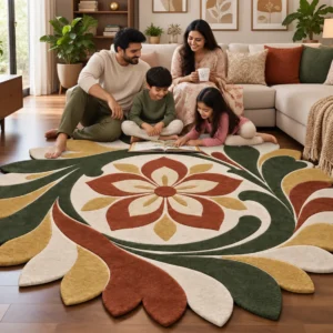 jaunty carpets: compass round handmade tufted carpet (copy)